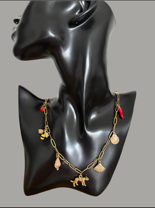 Charm-Kette „Wild Summer“ – Edelstahl vergoldet